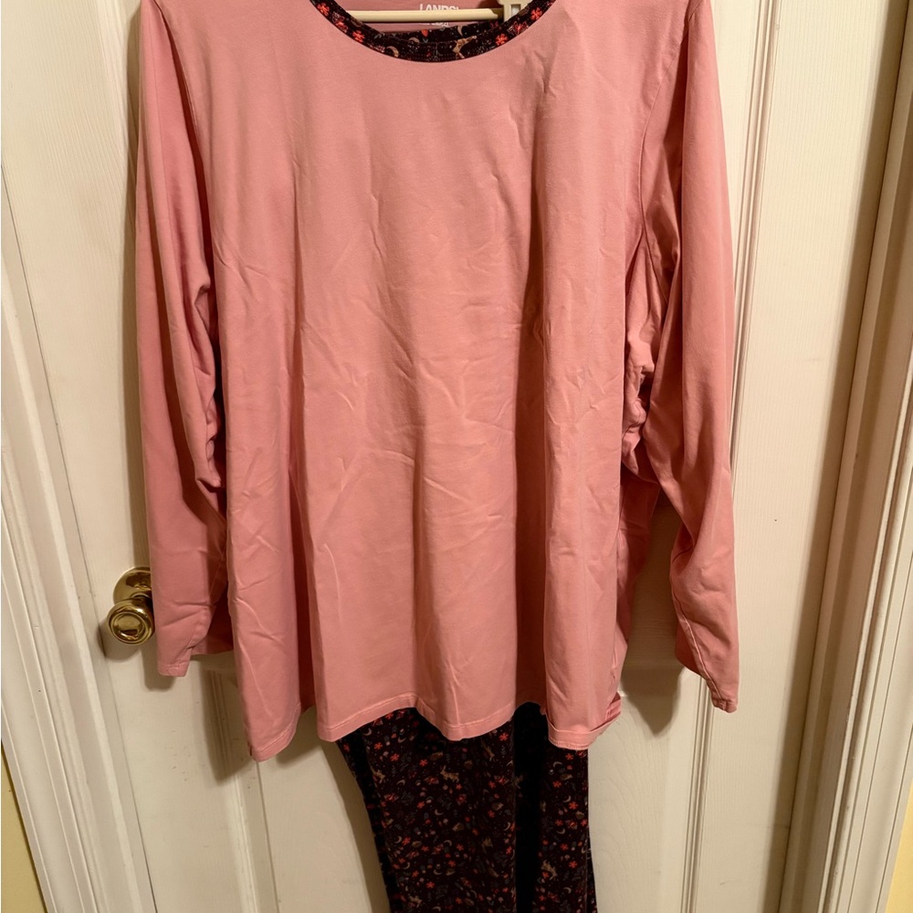 Lands’End Bunny’s, hedgehogs and butterflies Long Sleeve Top  Pajama Set